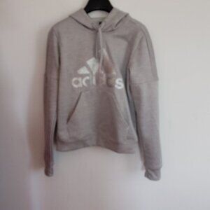 Ladies SZ M Adidas Silver Grey Hoodie With Climawarm NWOT